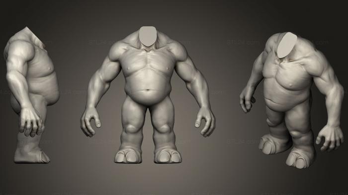 Статуэтки герои, монстры и демоны (Скульптура тела 14, STKM_0714) 3D модель для ЧПУ станка